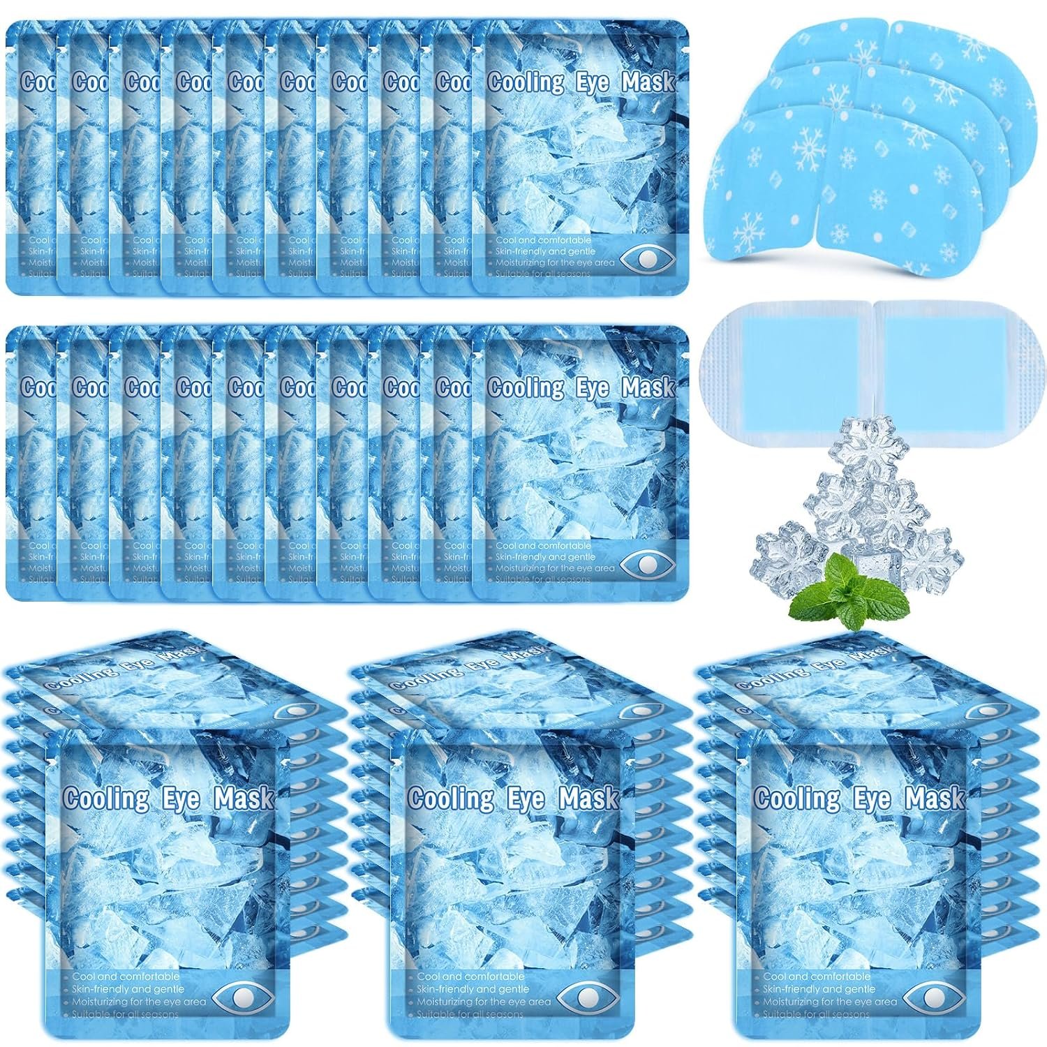 Newcotte 36 Pack Cooling Gel Eye Masks Mint Scented Hydrogel Patches