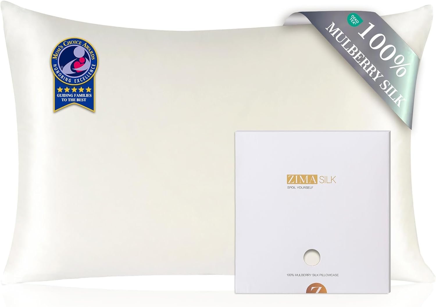 ZIMASILK 100% Pure Mulberry Silk Pillow Cases for Hair and Skin, Standard