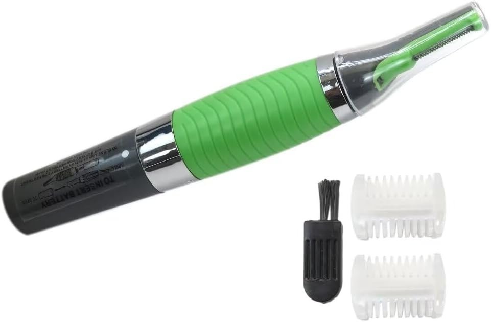 USonline911 Electric Nose Hair Trimmer Machine Shaver Clipper Cutter Hair Shaving Tool Portable Nose Ear Razor Trimmer & 2X Comb Attachments &1x Cleaning Brush for Men and Women (Green)