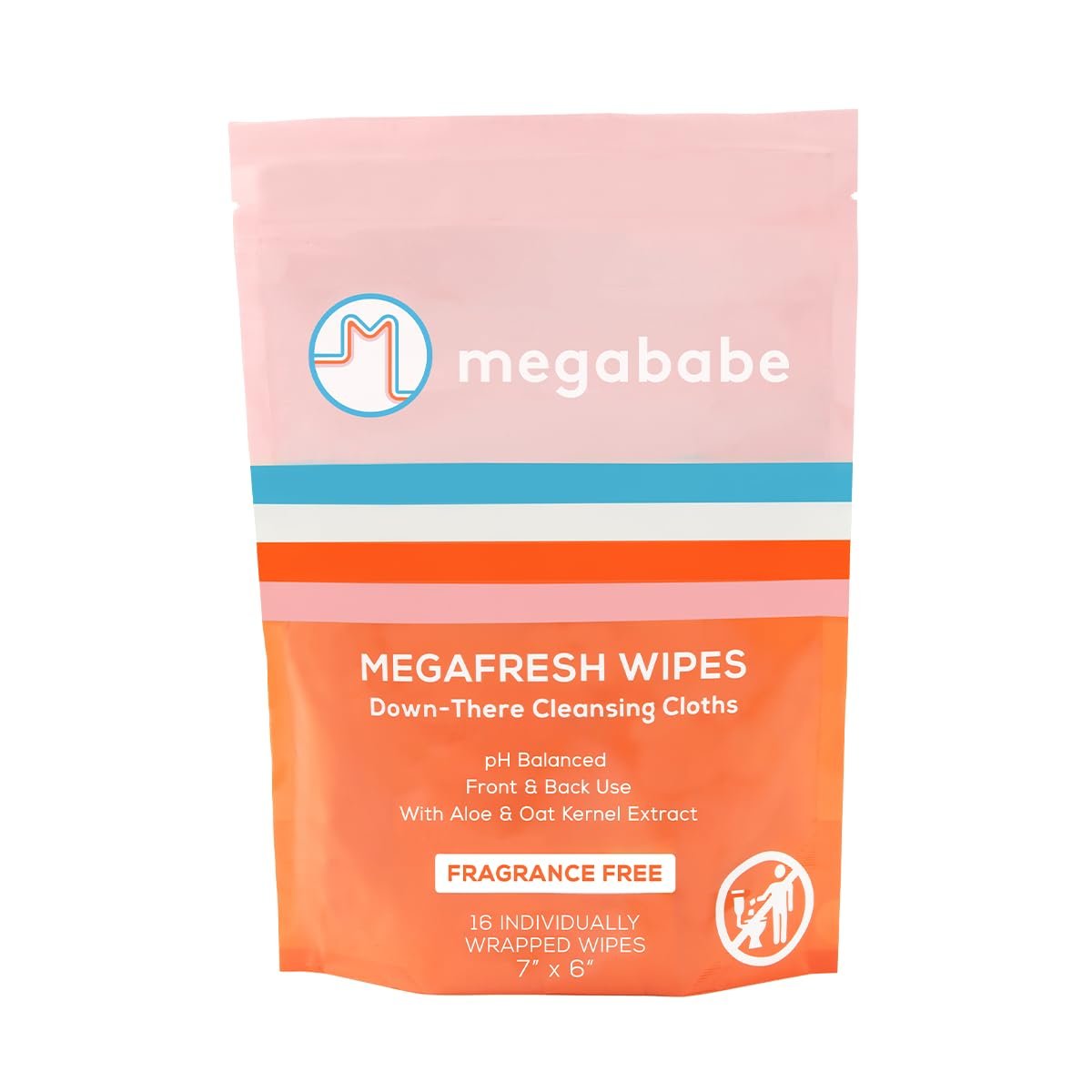Megababe Megafresh Wipes, Unscented Intimate Cleansing Wipes, 16 ct