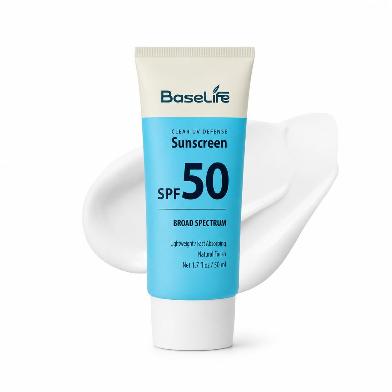 BaseLife Clear UV Defense SPF50 Face Sunscreen Invisible Finish