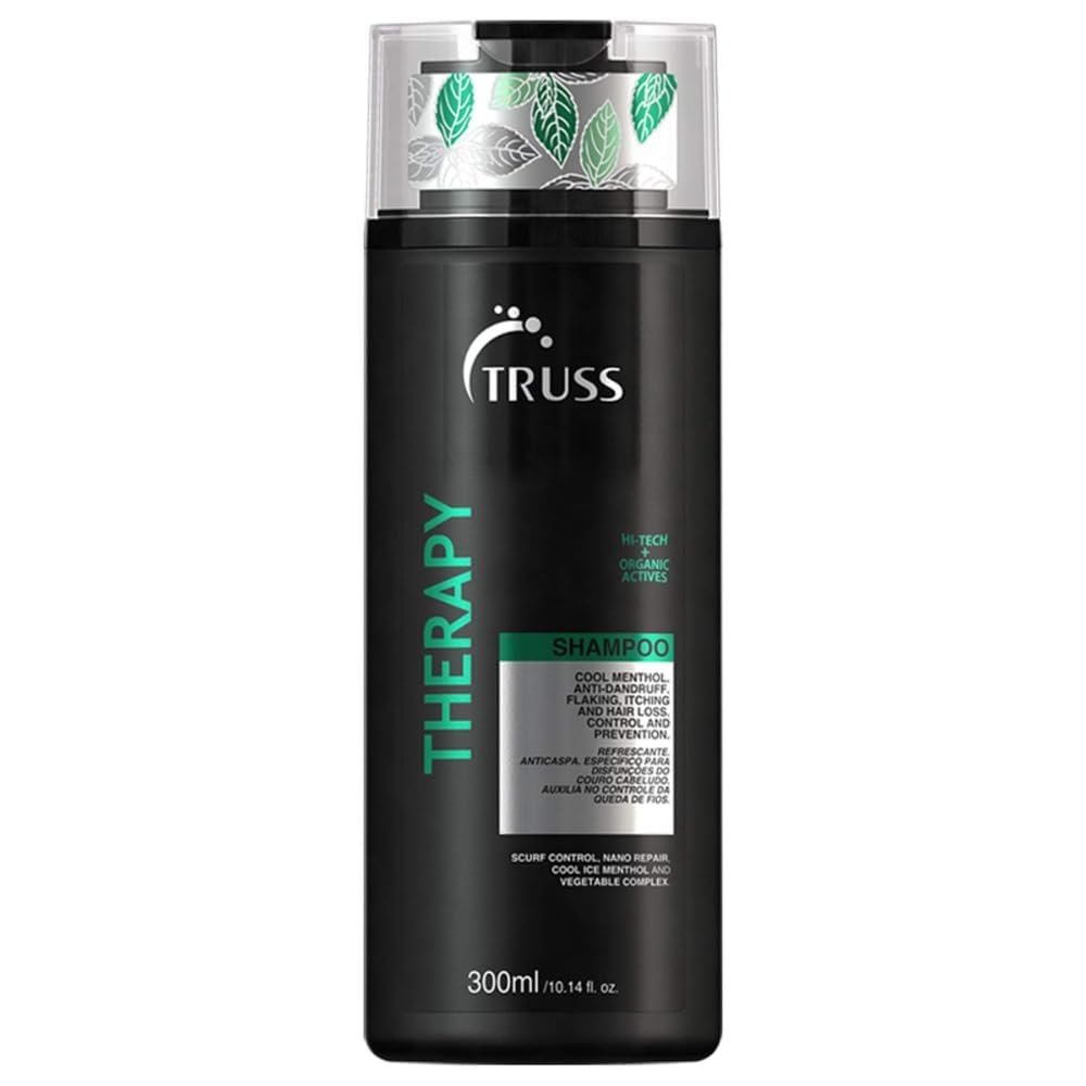 TRUSS Therapy Anti Dandruff Shampoo for Women & Men – Hair Shampoo & Itchy Scalp Treatment Infused with Menthol – Gentle Hair Care for Excess Oiliness & Flaking – pH Balanced & Paraben-Free (10.14 oz)