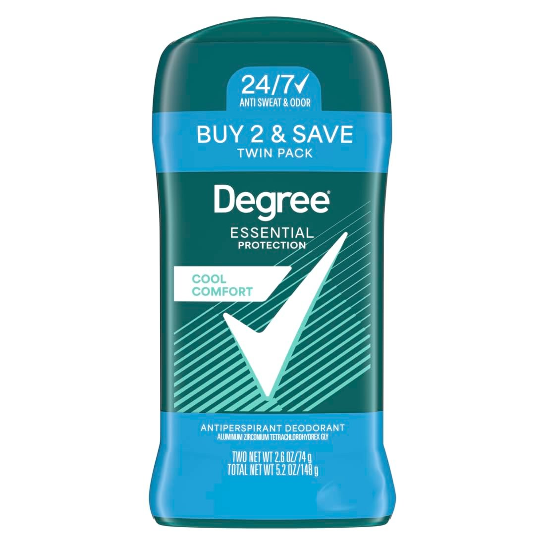 Degree Men Antiperspirant Deodorant, Cool Rush, Twin Pack, 2.7 oz