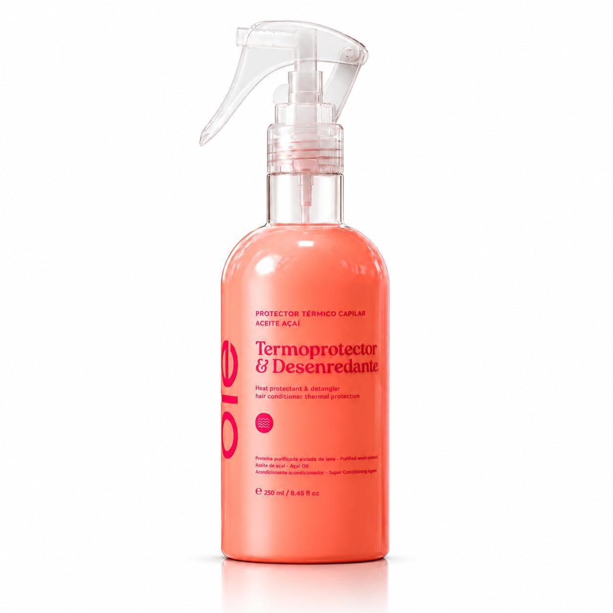 Olé Açaí Heat Protectant & Detangler Spray for Frizz, 8.45 oz