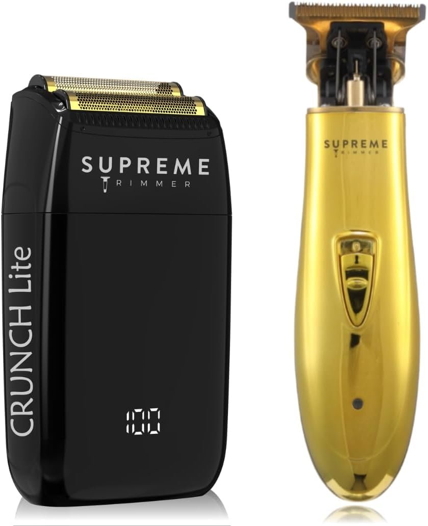 Supreme Trimmer T-Shaper Trimmer & Crunch Lite Foil Shaver 2-in-1 Kit Gold