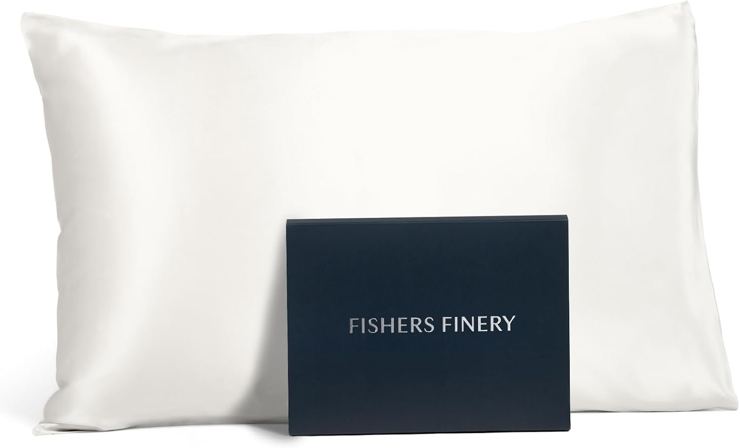 Fishers Finery 19mm 100% Pure Mulberry Silk Pillowcase, Quality Tested (White, S)