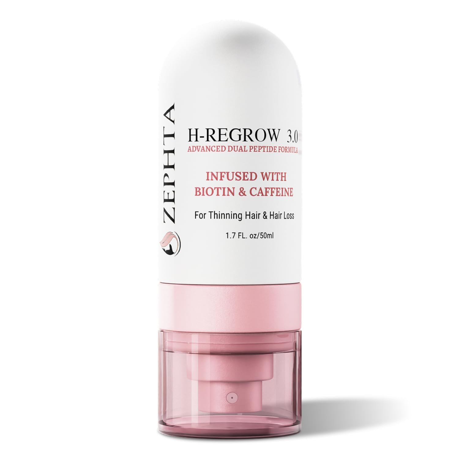 Zephta H-Regrow Hair Growth Spray – With Rice Water, Biotin, Aloe Vera, Caffeine, and Ginger – Hair Growth Product for Men and Women – For Thinning Scalp