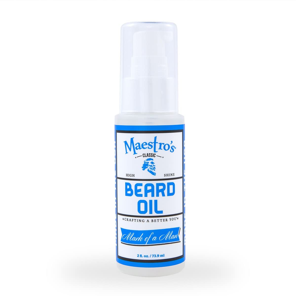 Maestro’s Classic BEARD OIL | High-Shine Moisturizing & Taming for All Beard Types & Lengths- Mark of a Man Blend, 2 Ounce