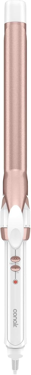 Conair Extra Long Curling Iron, Double Ceramic, 1 in., White/Rose Gold