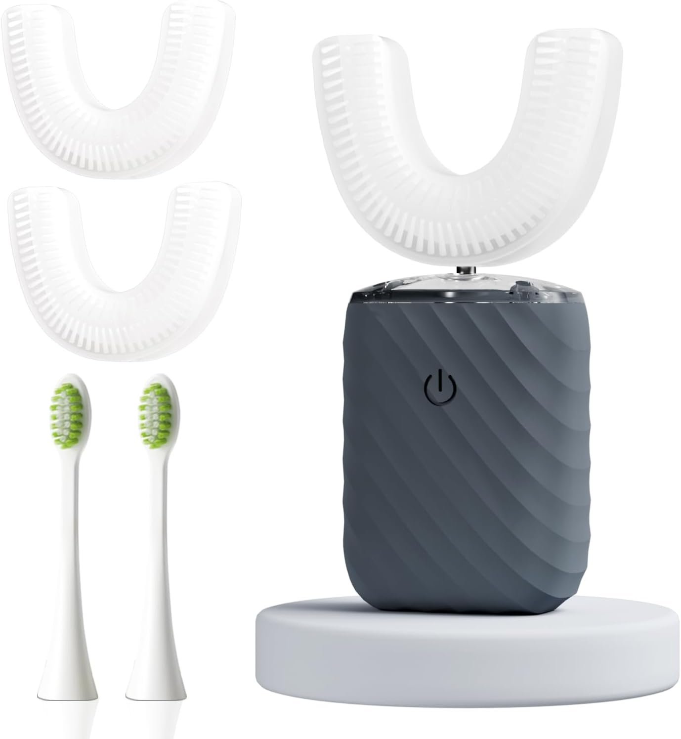 Ultrasonic Automatic Electric Toothbrush for Adults- U Shaped (Deep Blue)