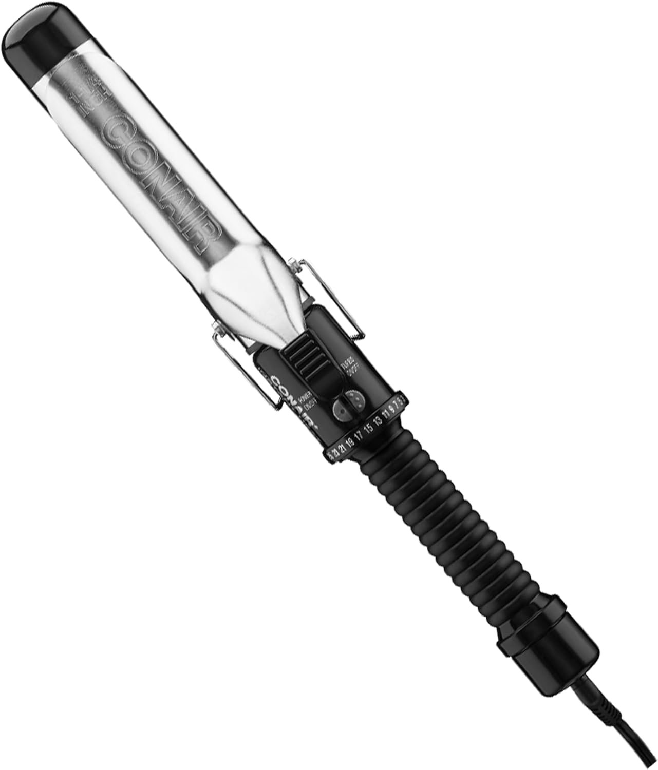 Conair Curling Iron​, Fine to Medium Hair, 1.25-in. Barrel, Black/Silver