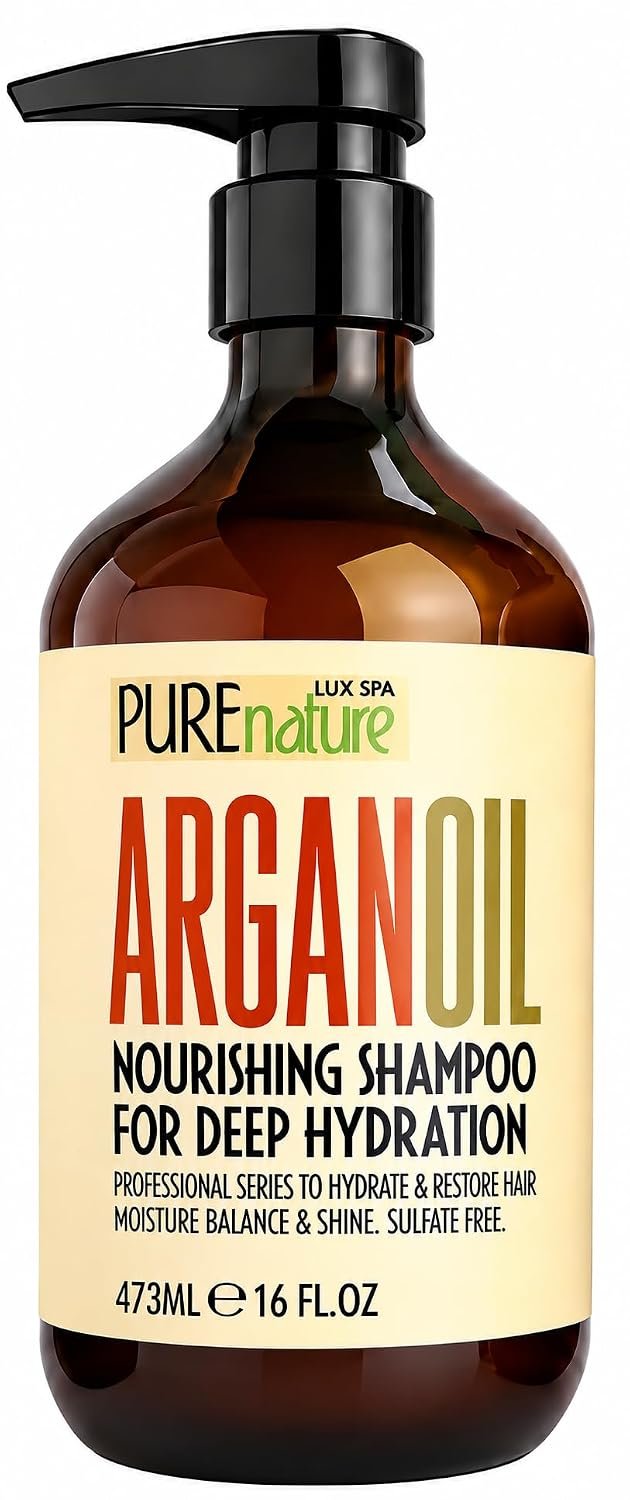 Moroccan Argan Oil Shampoo – Sulfate SLS Paraben Free Moisturizing Treatment for Women and Men – For All Types Including Curly, Dry, Damaged and Oily Hair – Hydrating and Nourishing – Salon Grade