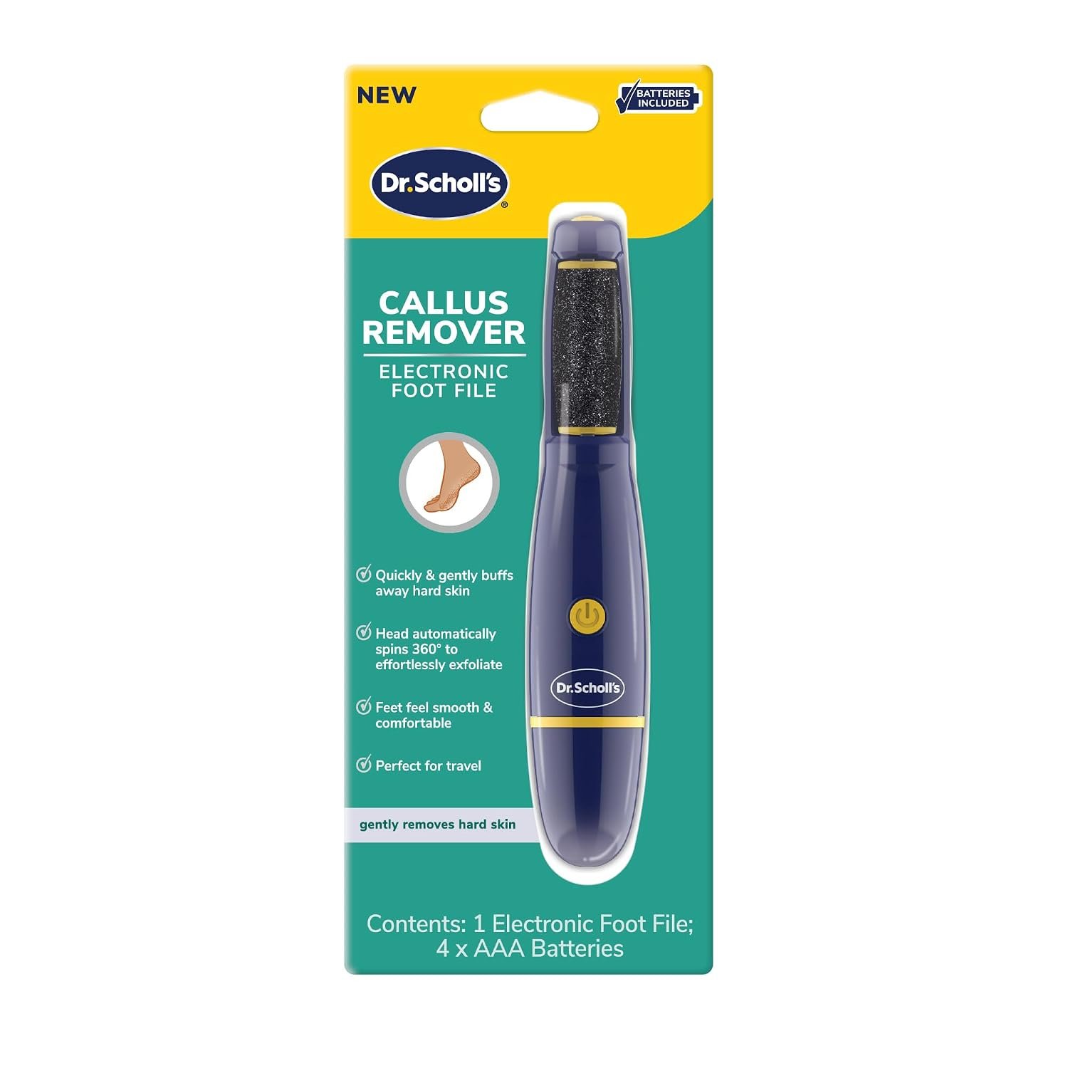 Dr. Scholl’s Electric Foot Callus Remover for Feet, Electric Foot File