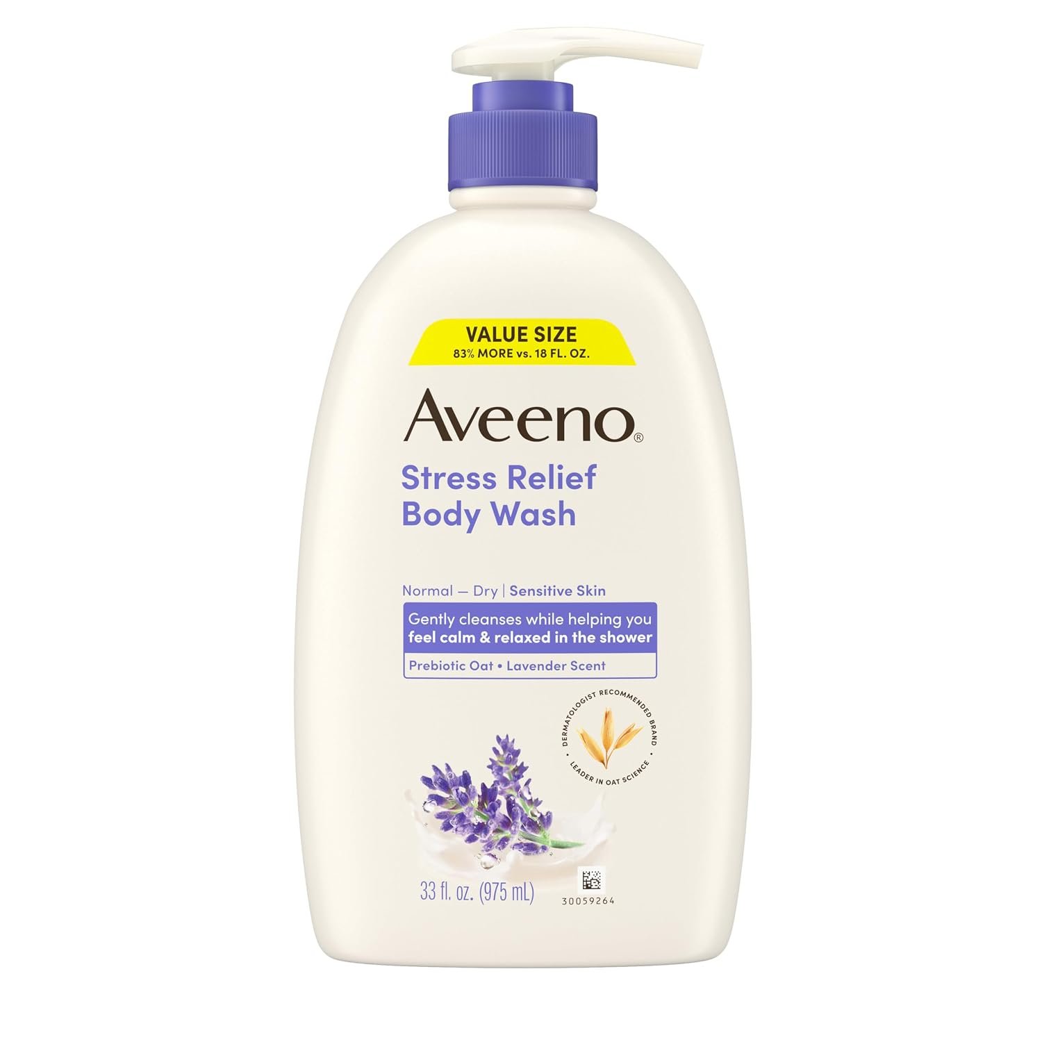 Aveeno Stress Relief Body Wash, Lavender Scent, 33 fl. oz