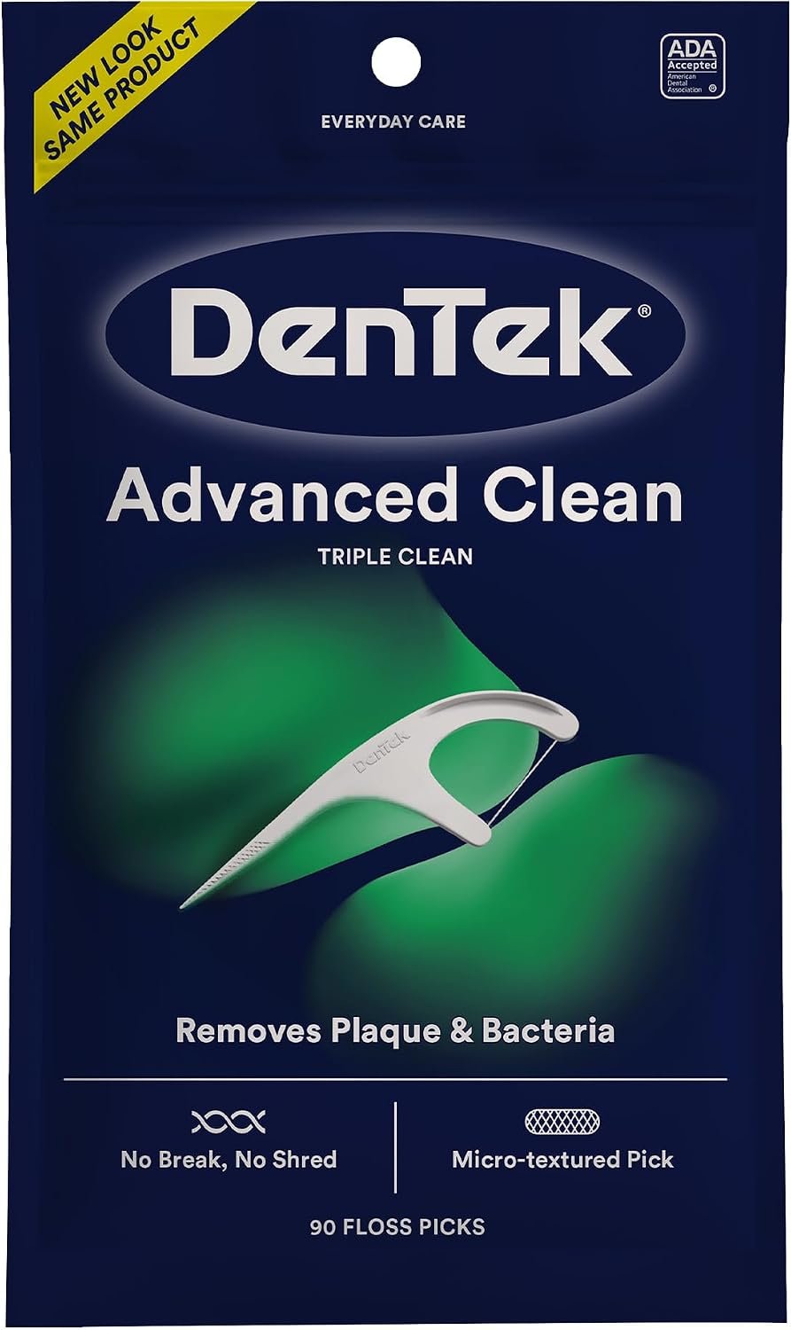 DenTek Floss Picks, Advanced Clean, Plaque Remover, 90 Count