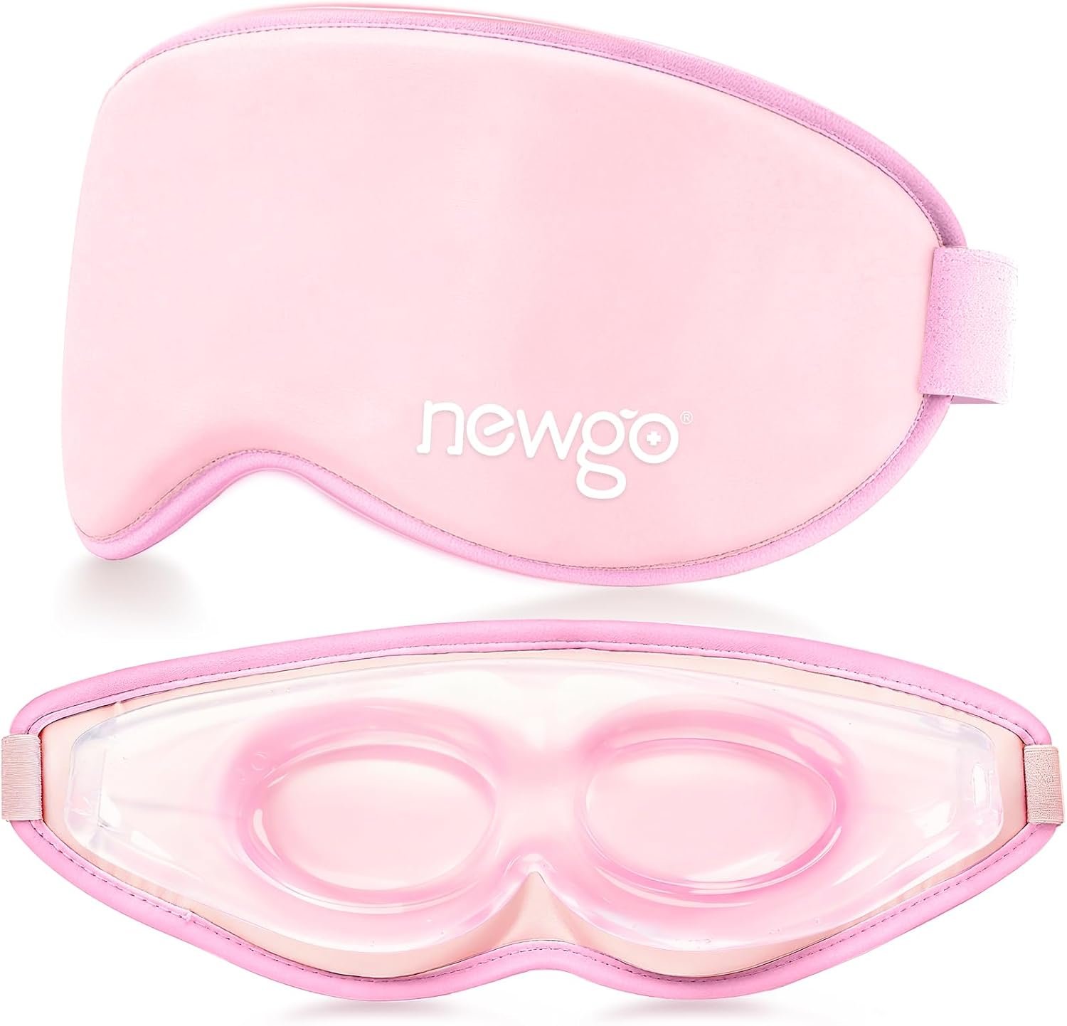 NEWGO 3D Cooling Eye Mask, Weighted Eye Mask for Sleeping, Pink