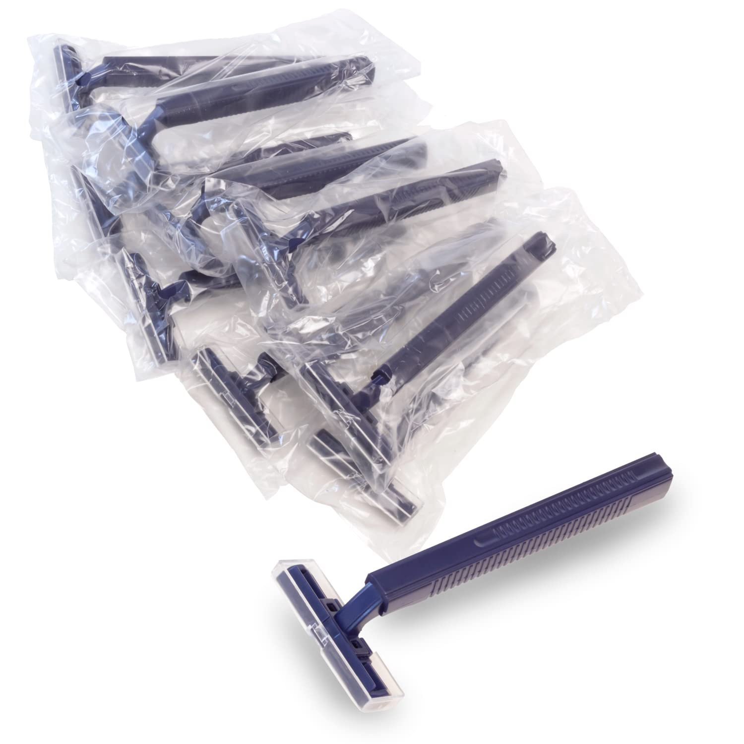 Freshscent (144 Pack) Individually Wrapped Twin Blade Razors with Clear Safety Cap, Disposable, Bulk Packed, Sold by the Case. Unisex.