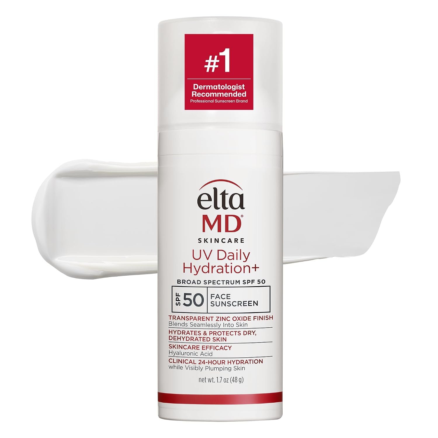 EltaMD UV Daily Hydration+ Untinted Face Sunscreen, SPF 50, 1.7oz