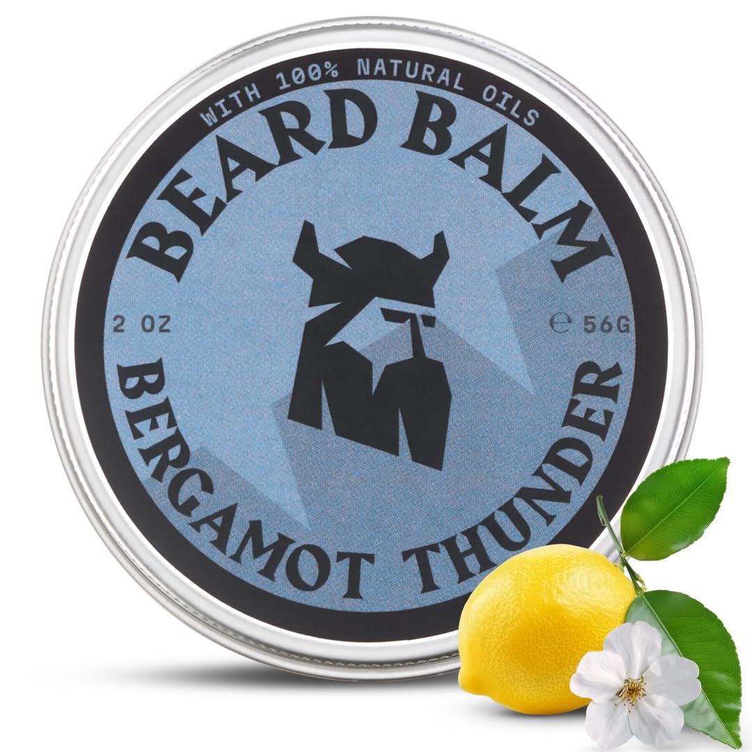 Striking Viking Beard Balm for Men – 2 Oz, Bergamot Thunder Scent