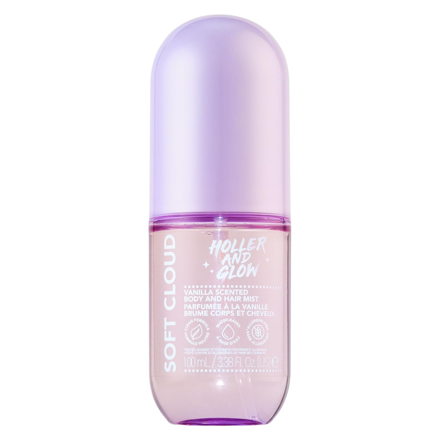 Holler Soft Cloud Vanilla Scented Body And Hair Mist, 3.38 Fl Oz