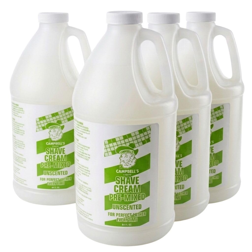 Campbell’s Unscented Premix Liquid Lather Shave Cream for Hot Lather Machine (Pack of 1)
