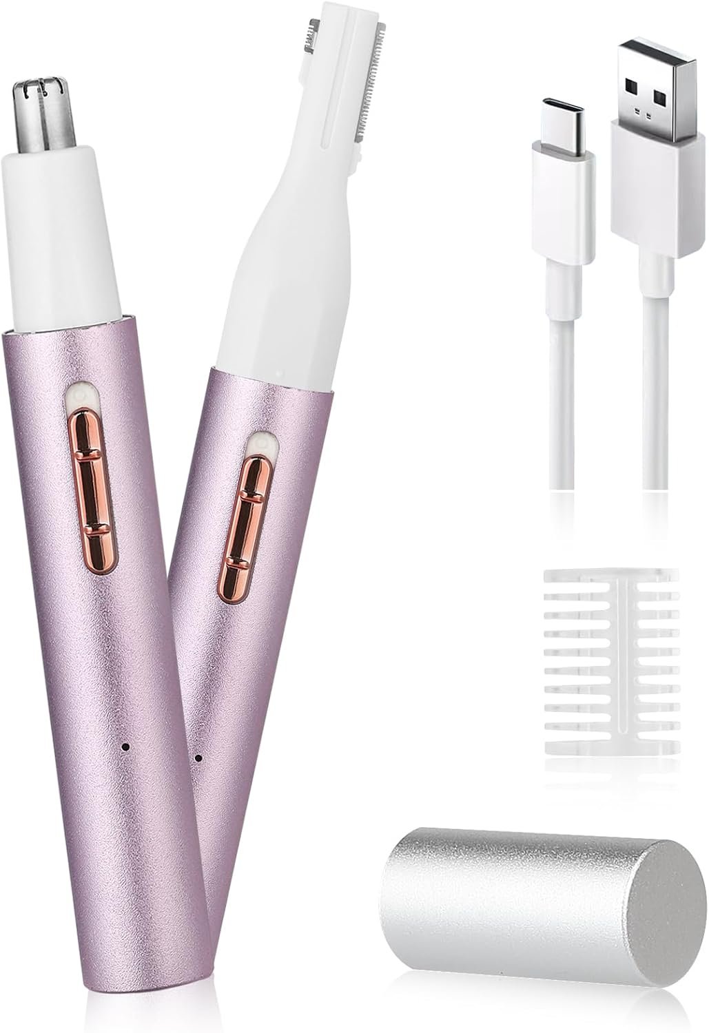 Yunmiss 2026 Rechargeable Nose and Ear Hair Trimmer for Women Men ，Painless Facial and Eyebrow Hair Remover, Dual-Edge Blades, IPX7 Waterproof, Compact and Portable Electric Clipper forTravel