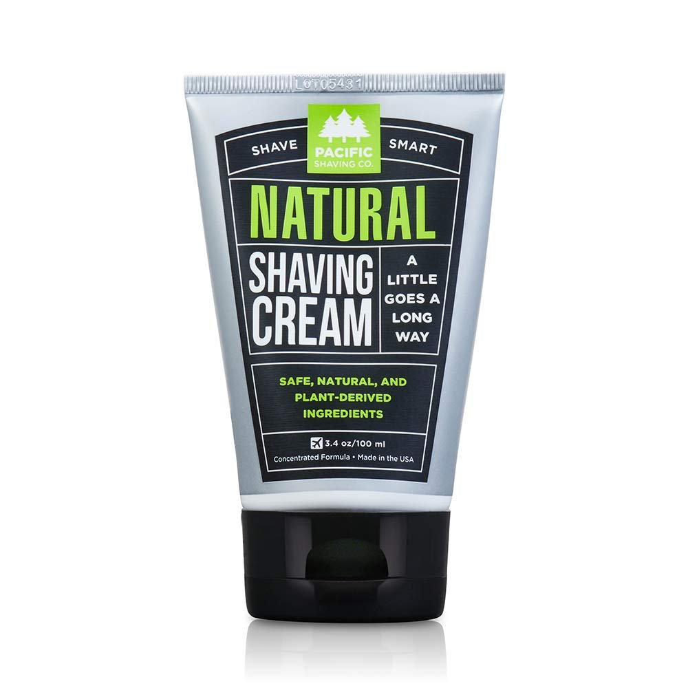 Pacific Shaving Company Natural Shaving Cream – Shea Butter + Vitamin E Shave Cream for Hydrated Sensitive Skin – Clean Formula for a Smooth, Anti-Redness + Irritation-Free Shave Cream (3.4 Oz)