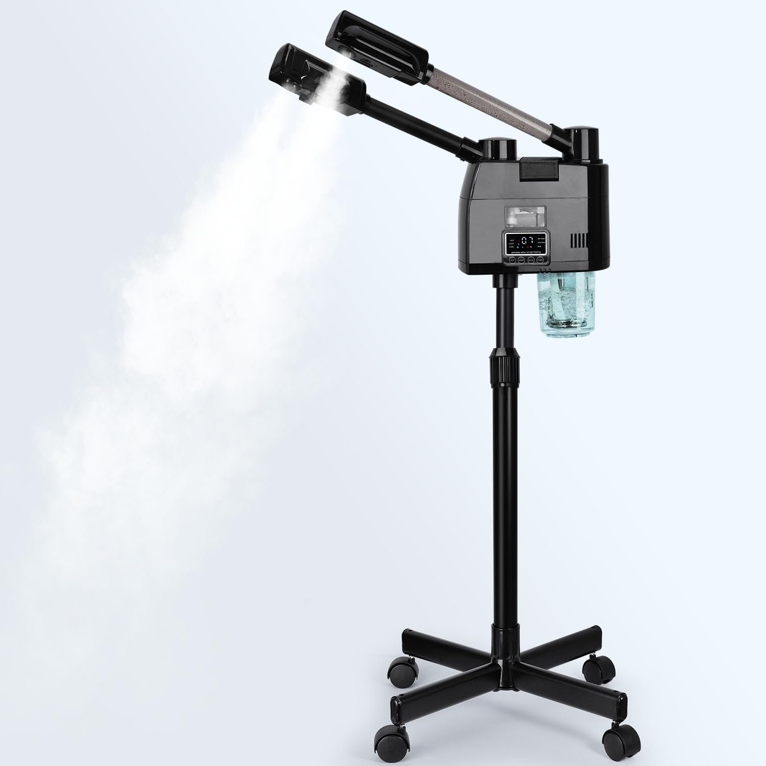 FLOLXNB Professional Facial Steamer, 2 in 1 Facial Steamer, Esthetician Steamer with Hot&Cold Nozzle,Digital Face Steamer for Home Beauty Salon Spa