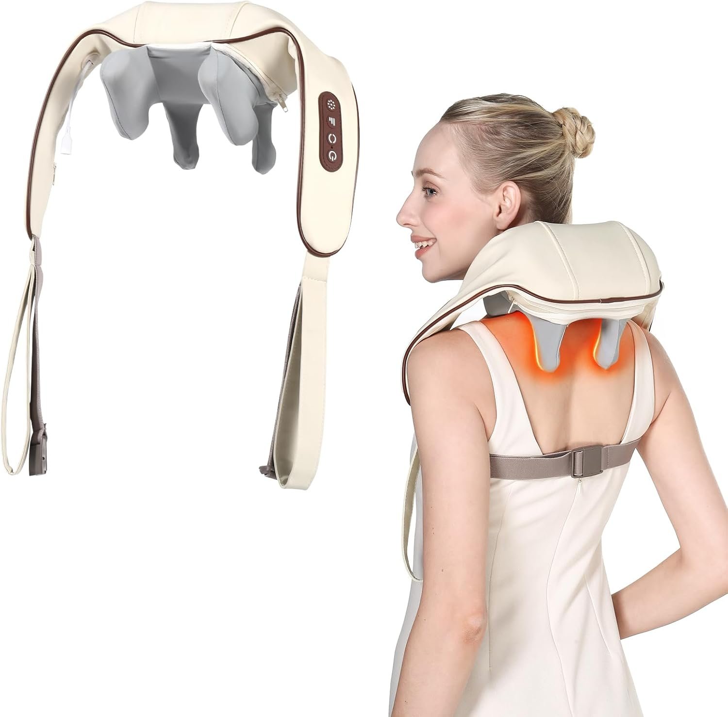KppeX 6D Neck Massagers Pillow with Heat for Pain Relief Deep‑Tissue