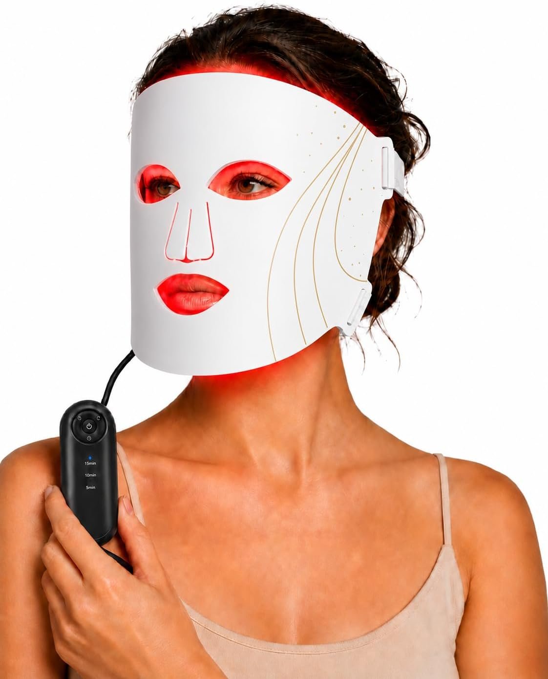 2026 Upgraded Red Light Therapy Mask for Face, Wireless Rechargeable LED Face Mask Light Therapy Device with 288 LEDs, 7 Light Modes, 5/10/15-Min Timer, Soft Silicone At-Home Skincare Mask, White