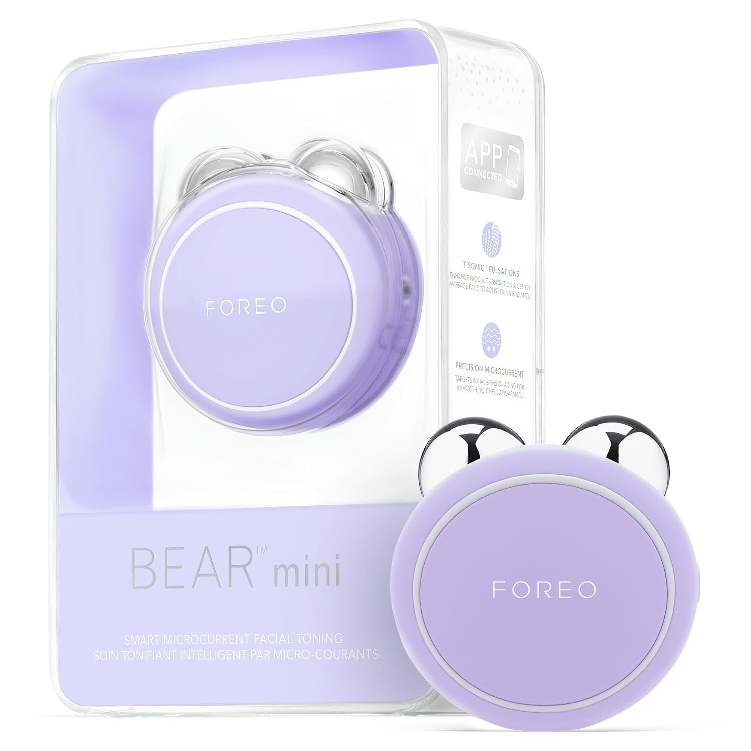 FOREO BEAR mini Microcurrent Facial Device – Instant Face Lift – Lavender