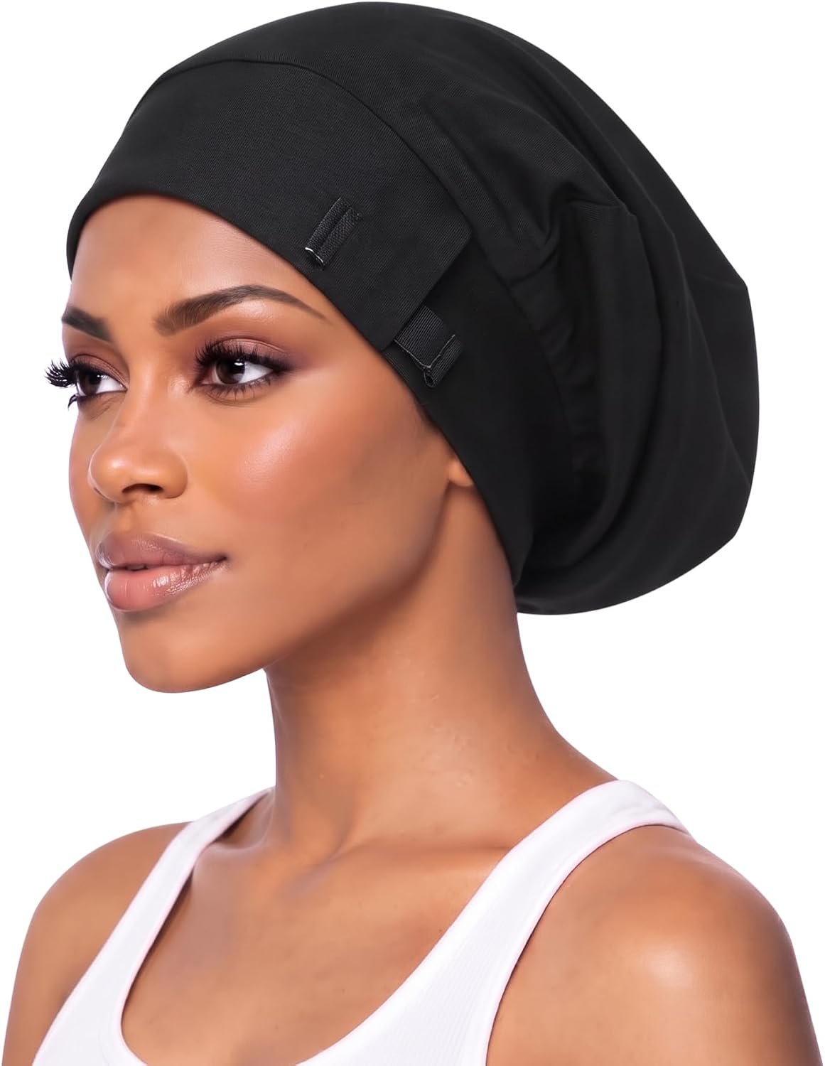AWAYTR Satin Bonnet for Sleeping, Adjustable Curly Hair Cap for Women Men