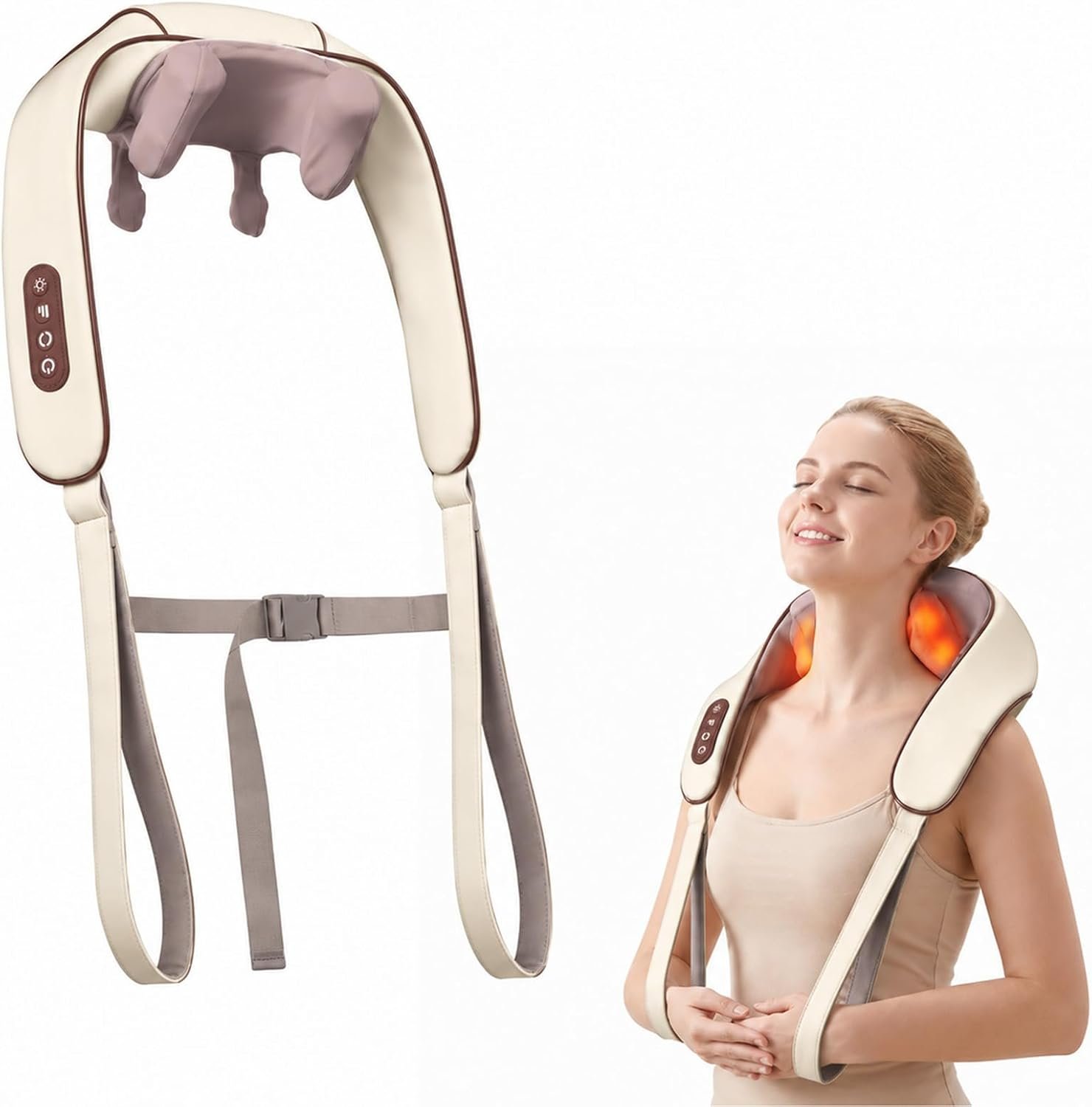 KppeX 6D Neck Massagers Pillow with Heat for Pain Relief Deep‑Tissue