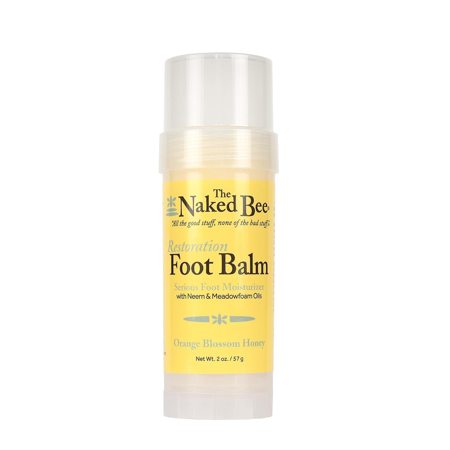 The Naked Bee Foot Balm for Restoration Heel (2 oz) Orange Blossom Honey Foot Balm – Intensive Repair & Cracked Heel Treatment – Deeply Moisturizing & Nourishing for Dry, Tired Feet
