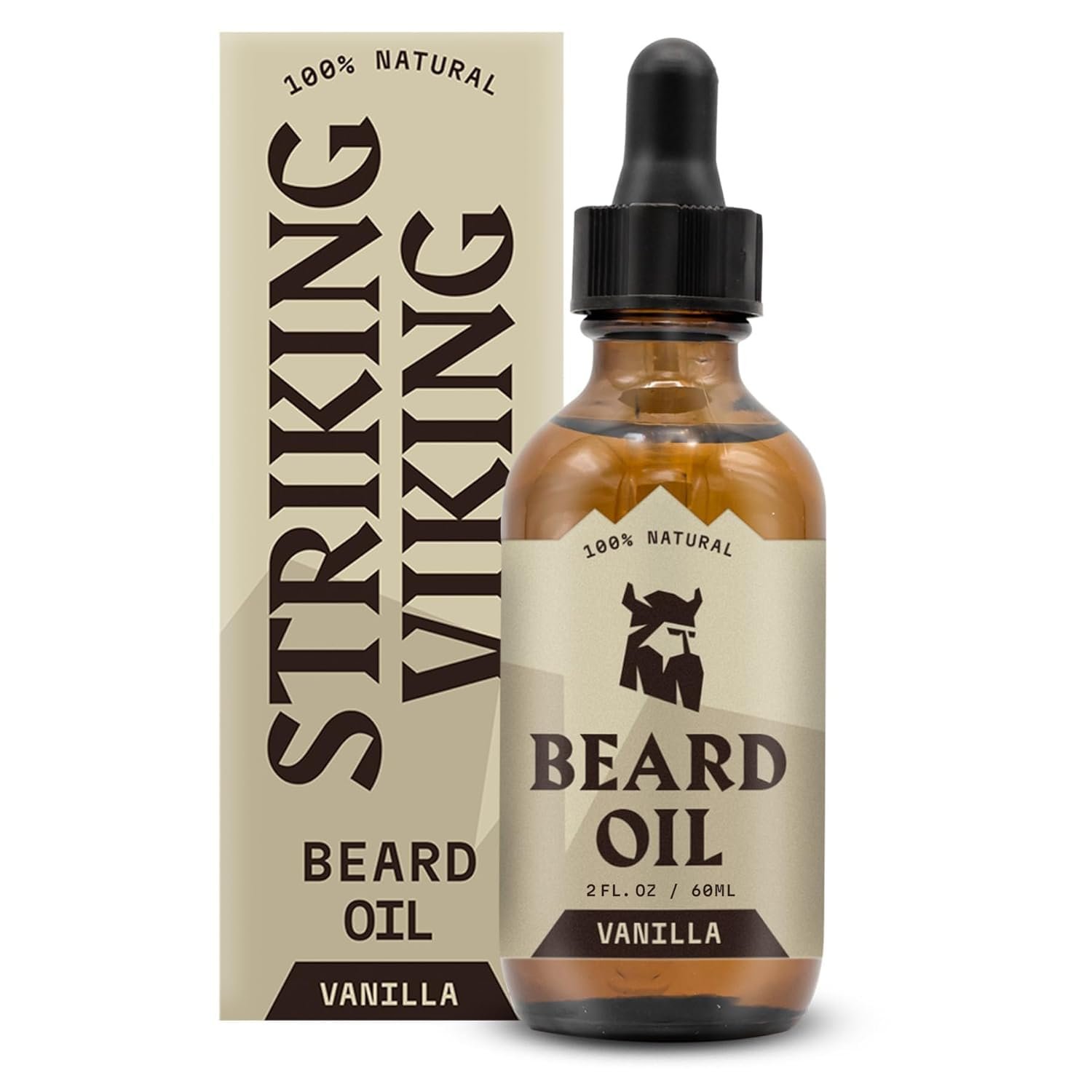 Striking Viking Vanilla Beard Oil for Men – Naturally Derived Conditioner with Argan & Jojoba Oils for Softening, Moisturizing and Growth (2 Oz)