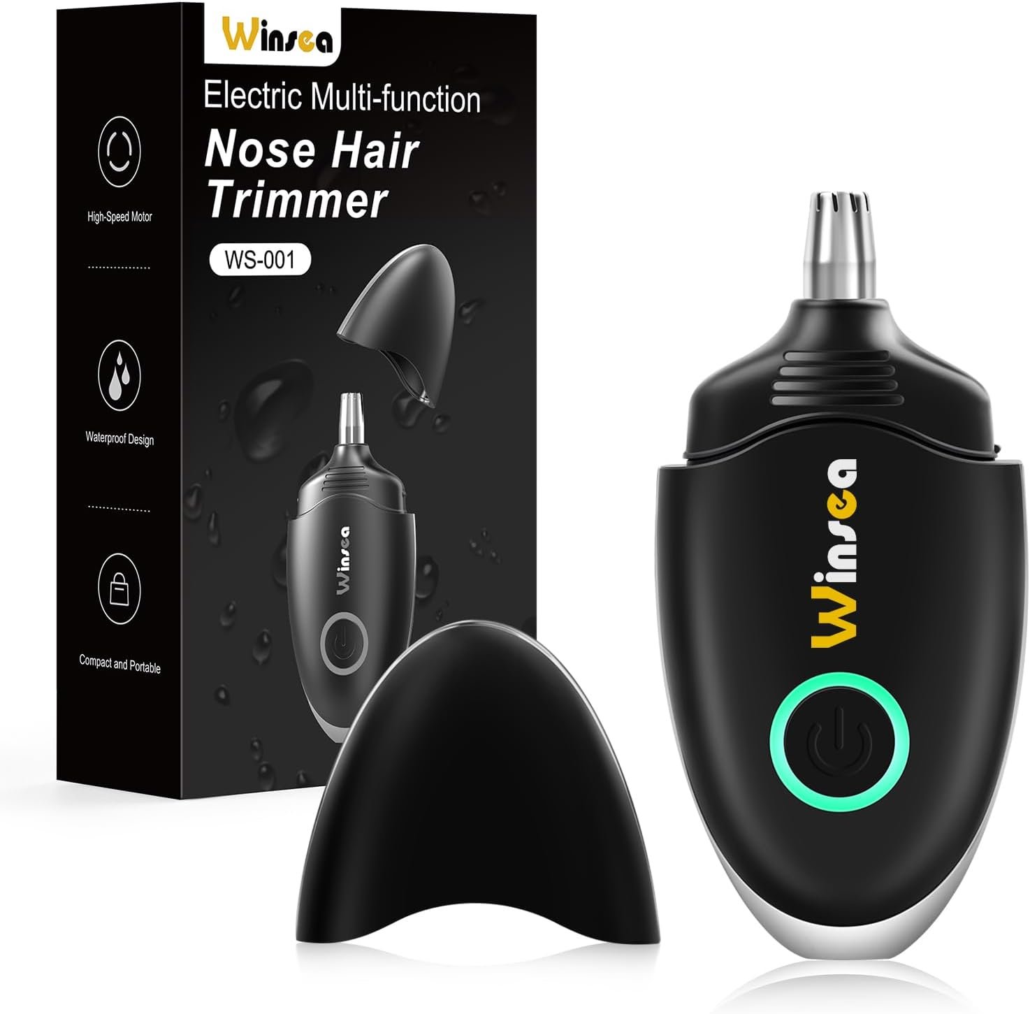 Winsea Ear and Nose Hair Trimmer for Men and Women – Travel Trimmer, High-Precision Nose Shaver, USB Rechargeable, Waterproof, Safe & Quiet Operation, Portable Ear Hair Remover Design