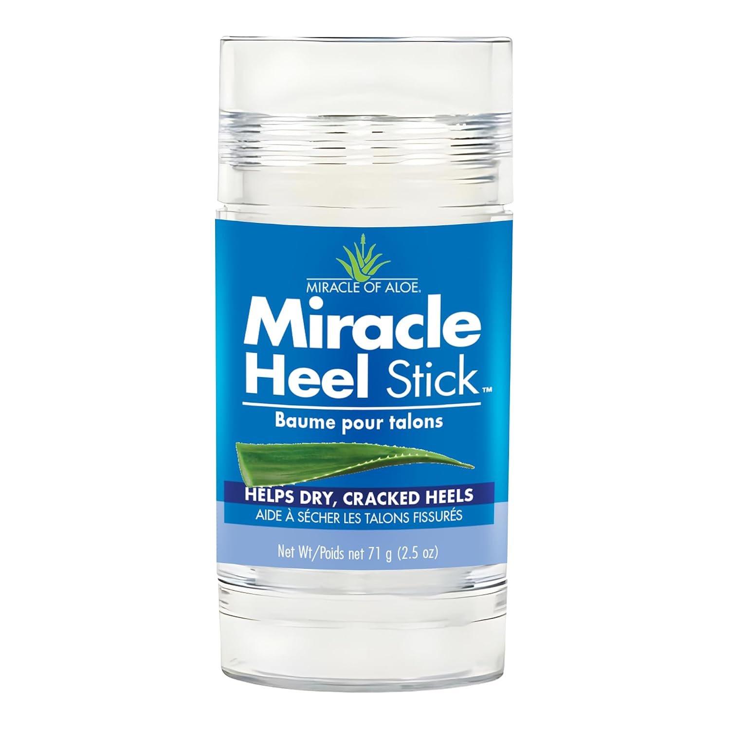 Miracle of Aloe Heel Balm Stick For Dry Cracked Feet, Aloe Vera, 2.5 Oz