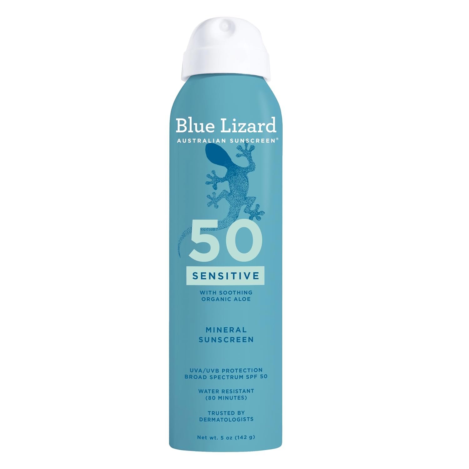 Blue Lizard Sunscreen Spray, Sensitive Mineral SPF 50 Spray, 5 oz