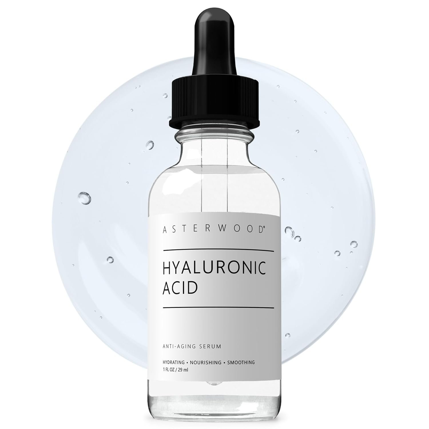 Asterwood Pure Hyaluronic Acid Serum for Face, Anti-Aging & Hydrating