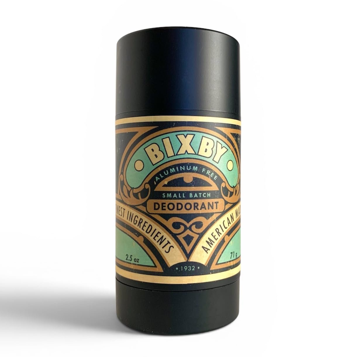 Bixby Aluminum Free Natural Deodorant | Small Batch Artisan Deodorant for Men | Magnesium Hydroxide & Zinc Oxide Odor Protection | Coastal Black Tea & Driftwood Fragrance | 2.5 oz