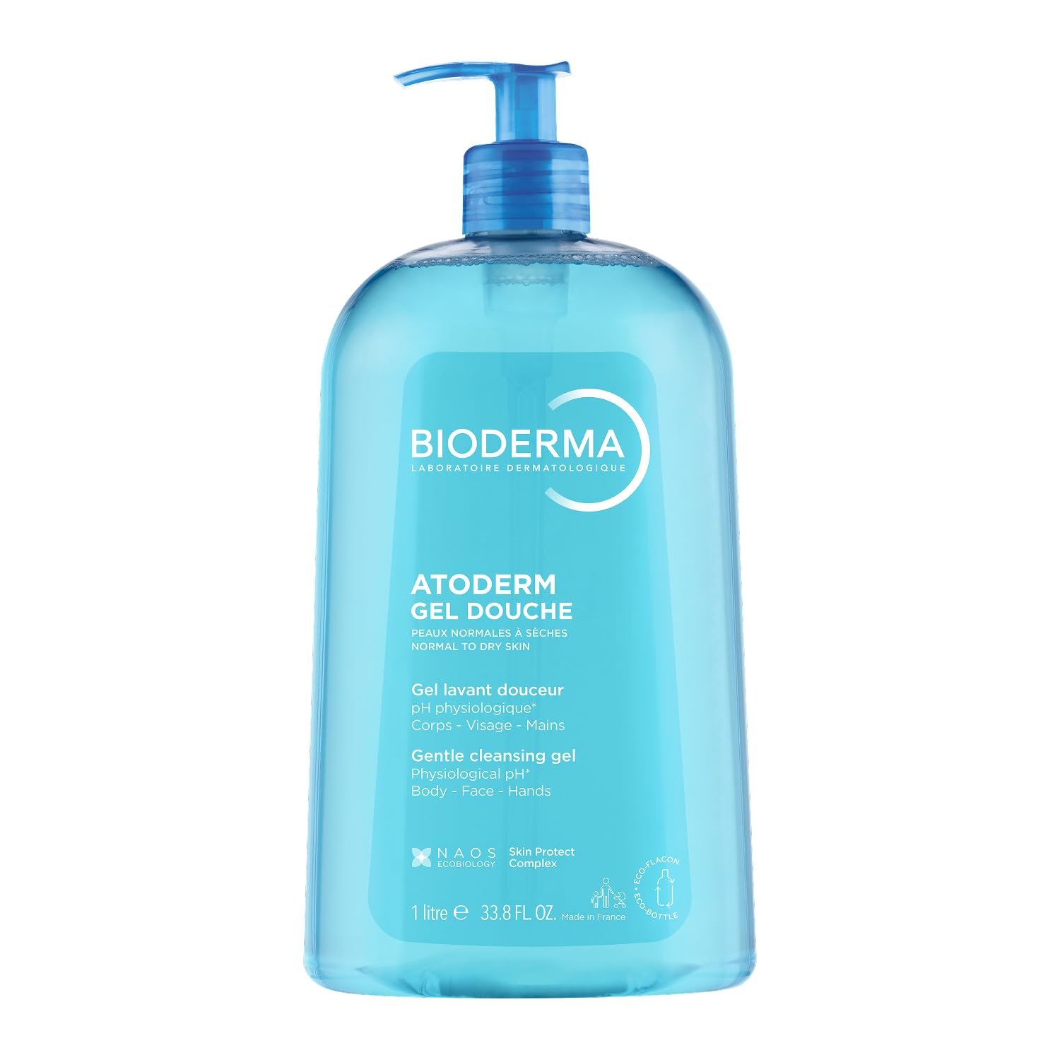 Bioderma – Atoderm – Hydrating Shower Gel – Moisturizing Face and Body Cleanser – Body Wash for Normal to Dry Sensitive Skin