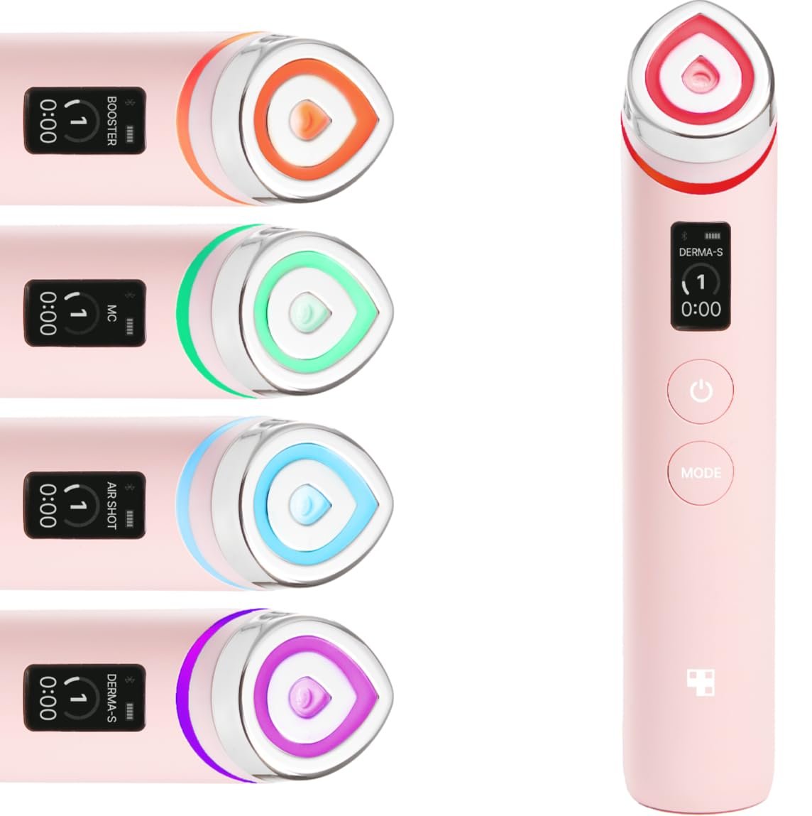 medicube Booster Pro – 6 in 1 Real Glass Glow Beauty Massager, Pink