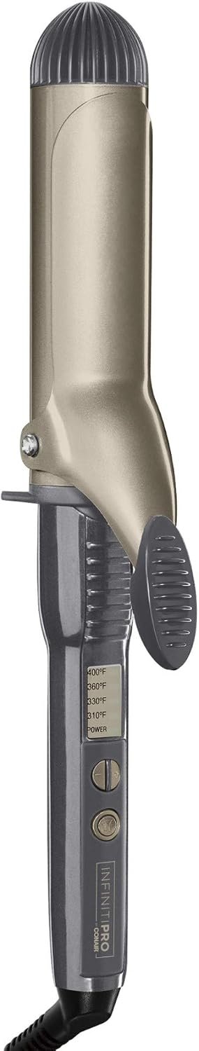 Conair INFINITIPRO Tourmaline 1 1/2-Inch Ceramic Curling Iron, 1 ½ inch barrel produces soft waves – for use on medium and long hair