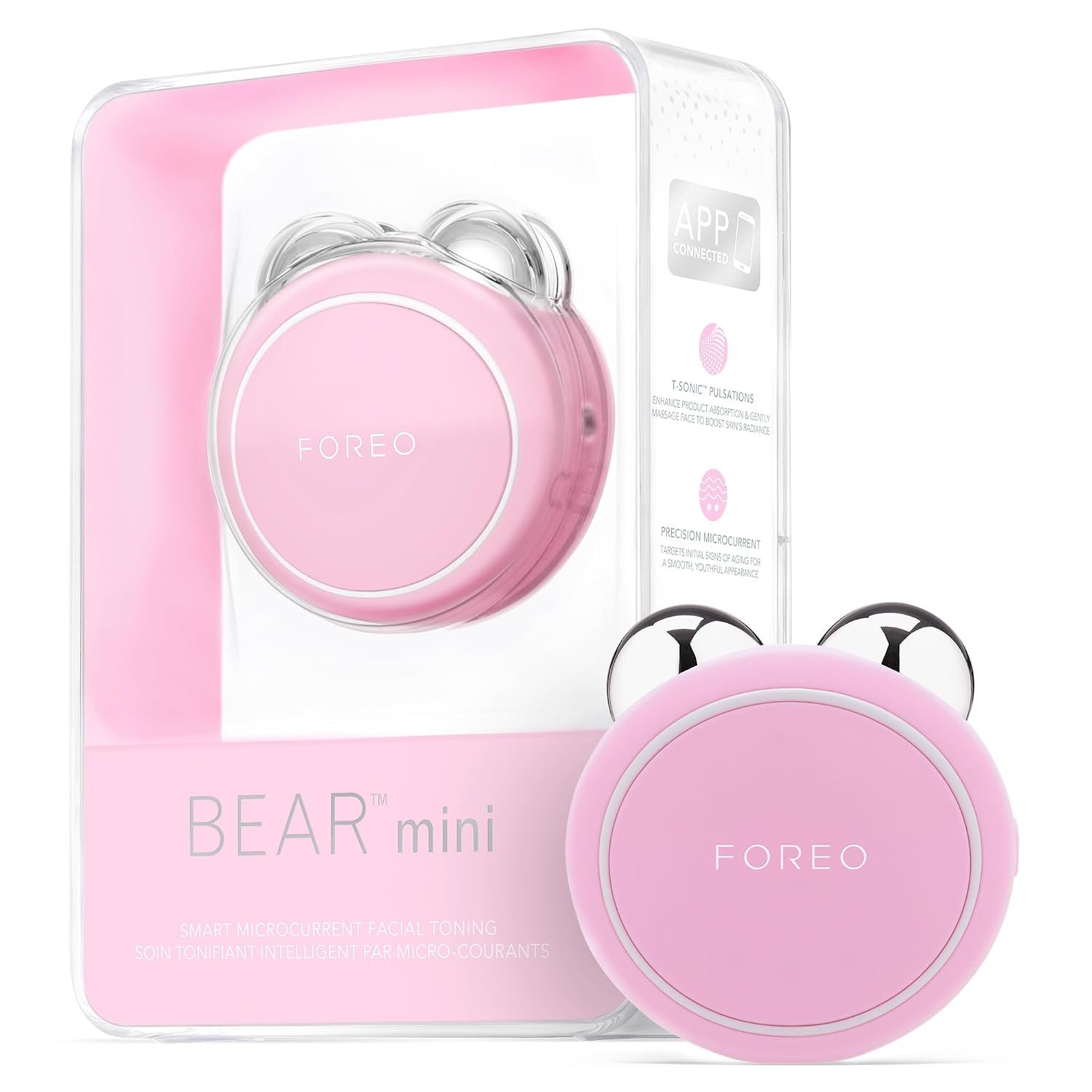 FOREO BEAR mini Microcurrent Facial Device – Instant Face Lift – Pearl Pink