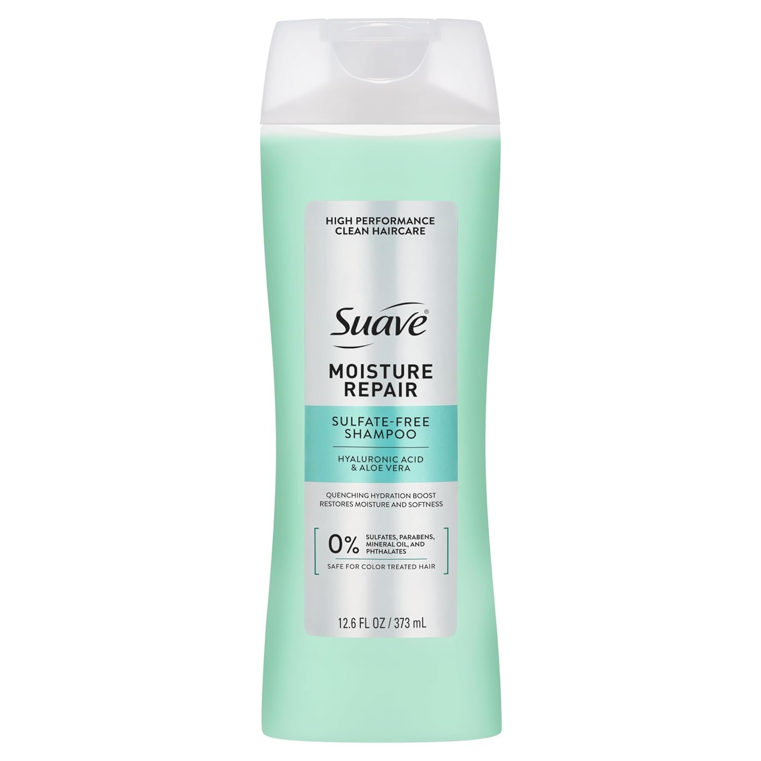 Suave Moisture Repair Shampoo, Sulfate-free, for restored moisture with every wash, safe for color treated hair, 12.6 oz