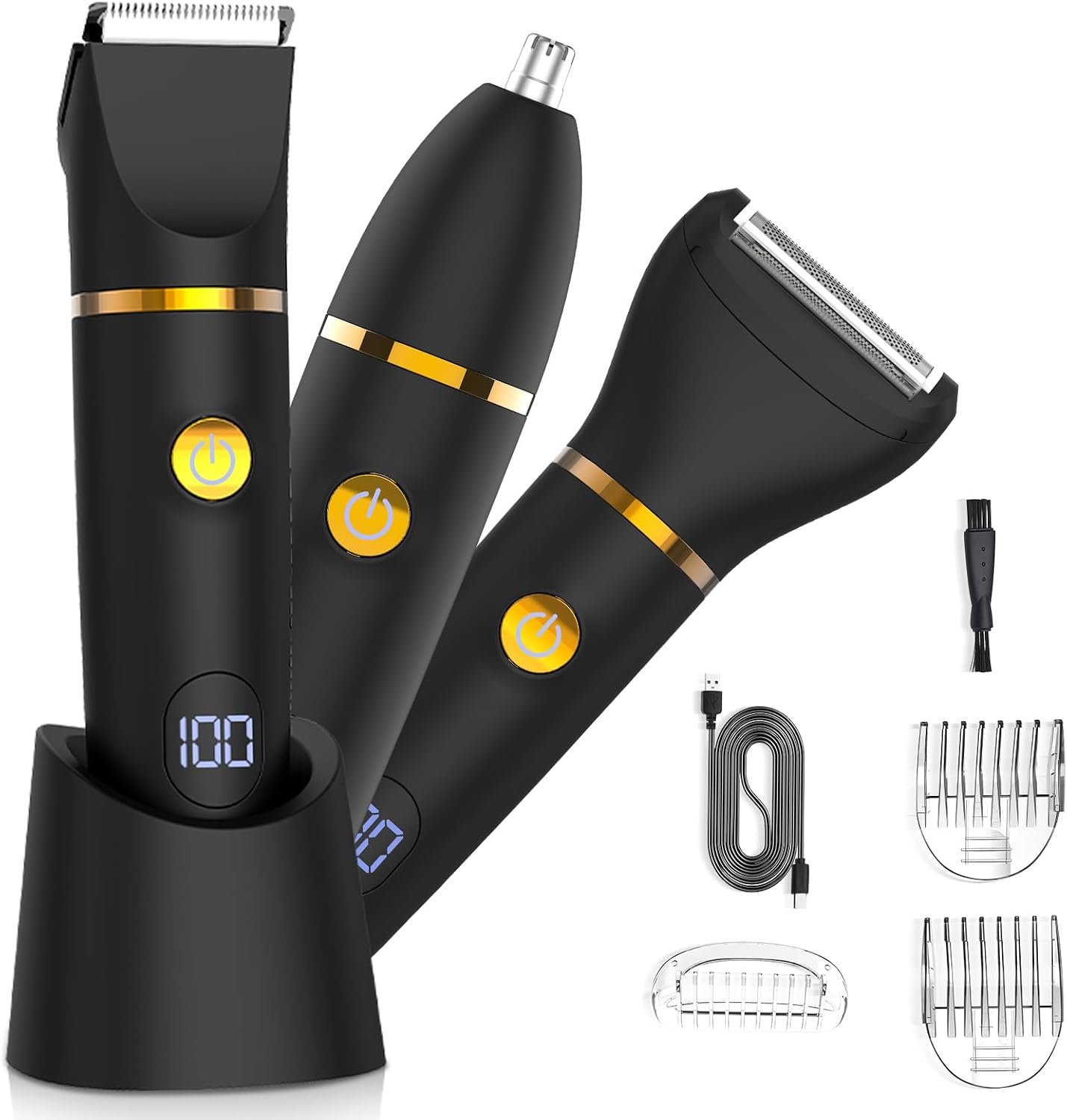 Zesuti Manscape Body Hair Trimmer for Men,3 in 1 Versatile Grooming Kit