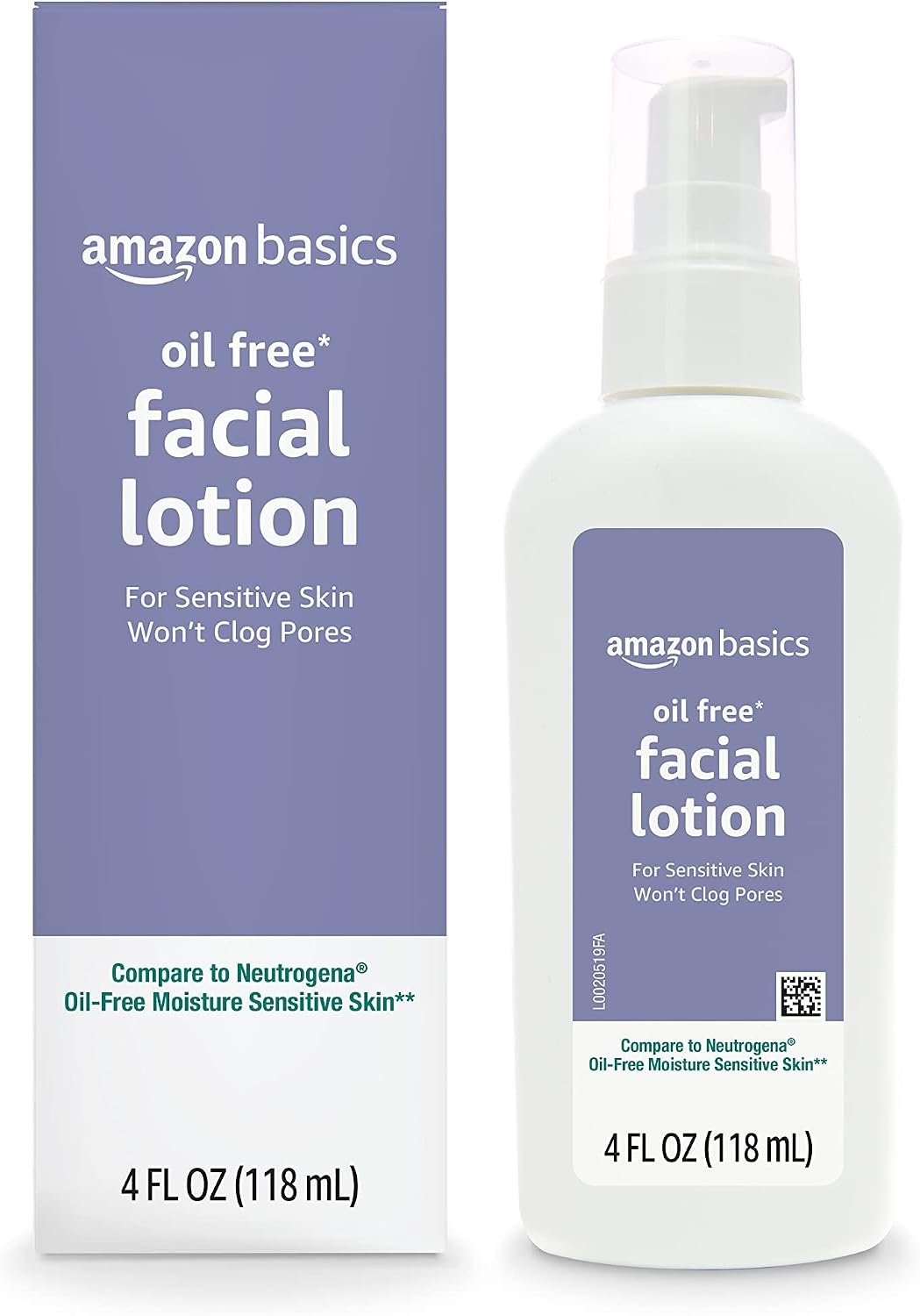 Amazon Basics Facial Moisturizer for Sensitive Skin, formulated without oil, Fragrance Free, Non-Comedogenic, 4 Fluid Ounce (Previously Solimo)