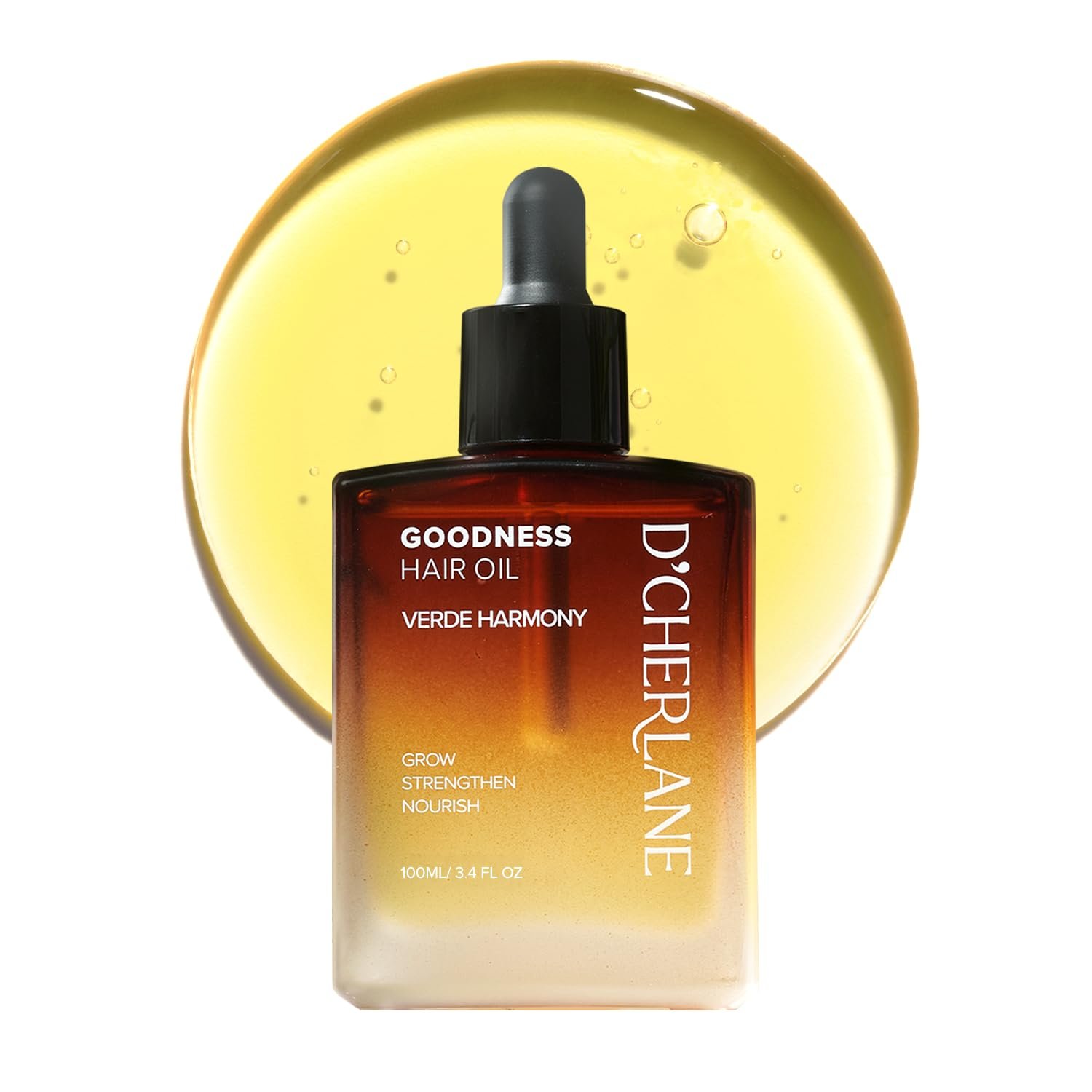 D’Cherlane Hair Growth Oil – Scalp Treatment with Rosemary, Argan, Coconut & Castor Oil Organic | Lightweight, Non-Greasy Formula for Fuller, Thicker, Stronger Strands | For All Hair Types