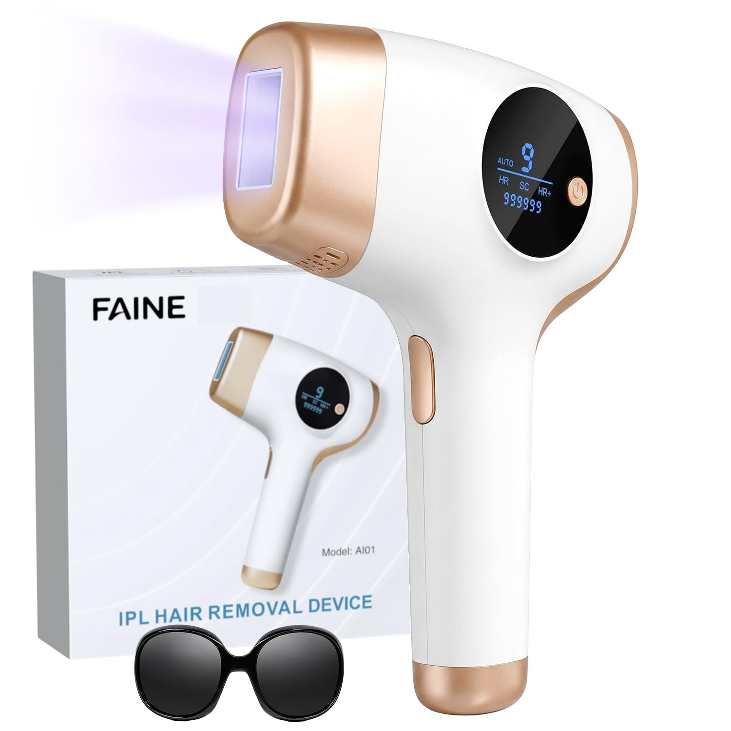IPL Laser Hair Removal Device for Women Men, Faine 3-in-1, Nearly Painless