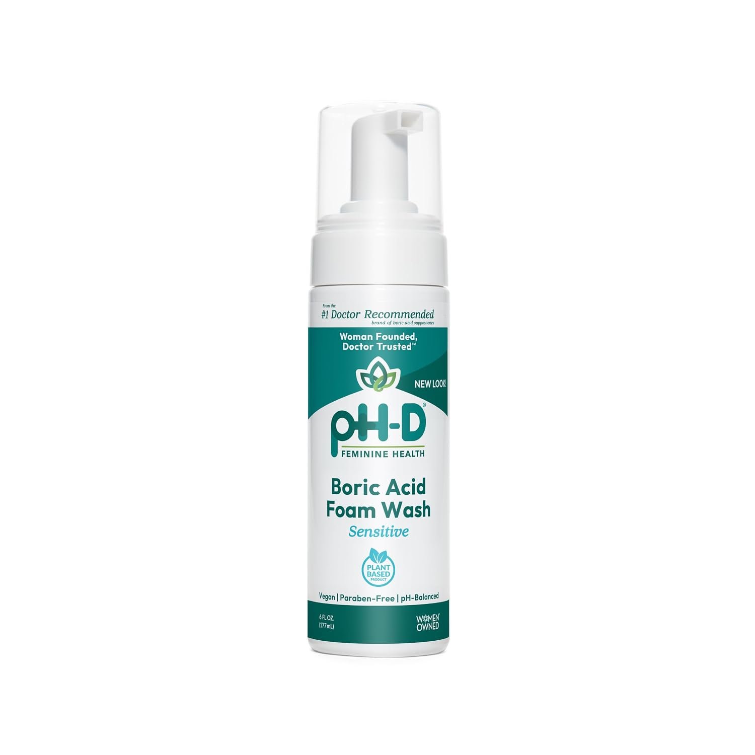 pH-D Feminine Health Boric Acid Foam Wash, Sensitive, 6 Fl Oz, Pack of 1